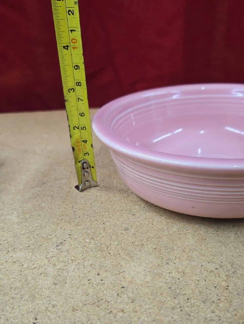 Fiesta Rose Ceramic Serving Bowl - Classic Ring Design